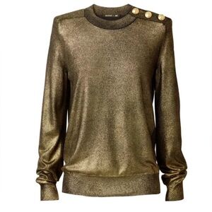 Balmain x H&M Limited Edition Runway Metallic Blouse in Gold US 4, EUR 34